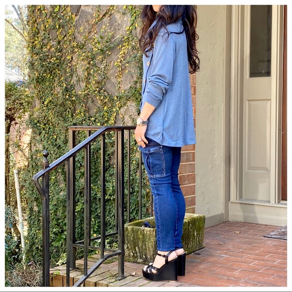 chic side button trim cowl neck knit tunic - Picture 5 of 13